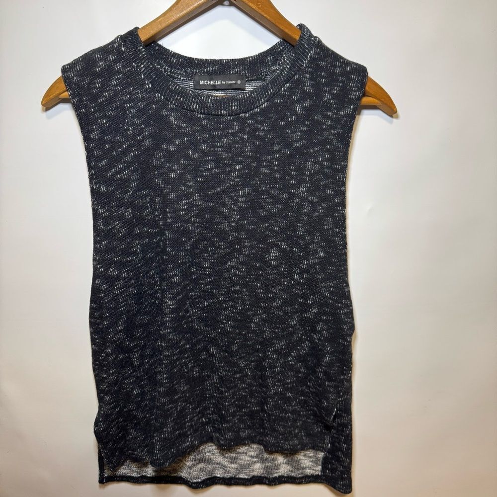 Women's Michelle by Comune Medium Heathered Black Huxley Tank Minimalist Neutral
